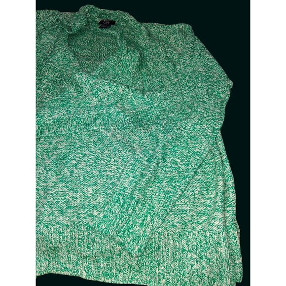 Teal White Womens XXL Open Front Cardigan Warm NWOT - Picture 3 of 7